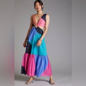 Flounced Cut-Out Maxi Dress – Geisha Designs (Size 14, NWT)